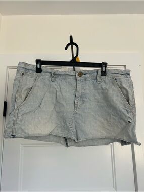 American Eagle Outfitters Blue-White Pinstripe Jean Shorts
